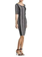 St. John Ombre Stripe Tweed Sheath Dress