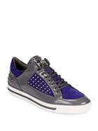 Versace Studded Leather Lace-up Sneakers
