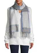 Calvin Klein Plaid Fringe Scarf