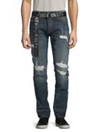 Cult Of Individuality Greaser Straight-fit Belted Jeans