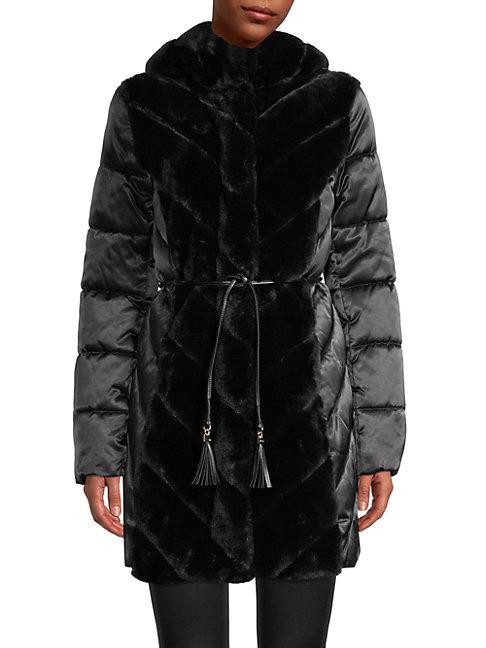Karl Lagerfeld Paris Faux Fur-trimmed Puffer Coat