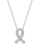 Saks Fifth Avenue 14k White Gold & Diamond Ribbon Pendant Necklace