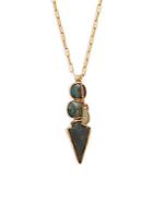 Heather Benjamin Opal And 18k Goldplated Sterling Silver Pendant Necklace
