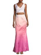 Laundry By Shelli Segal Ombre Cropped Top And Skirt Set