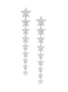 Saks Fifth Avenue 14k White Gold & Diamond Linear Star Drop Earrings