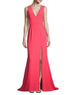 Aidan Mattox Crepe And Lace Gown