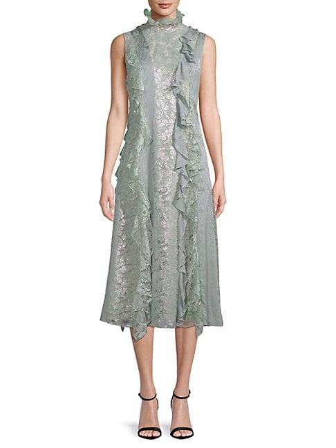 Lanvin Floral Lace Midi Dress