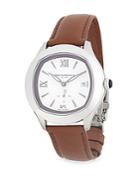 Bruno Magli Stainless Steel Leather Strap Watch