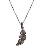 Adornia Fine Jewelry Diamond Leaf Pendant Necklace