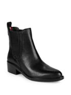 Tommy Hilfiger Wezley Pebbled Leather Stacked-heel Booties