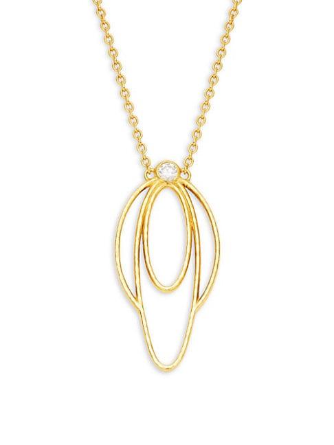 Gurhan Delicate Geo 24k Gold & Diamond Pendant Necklace