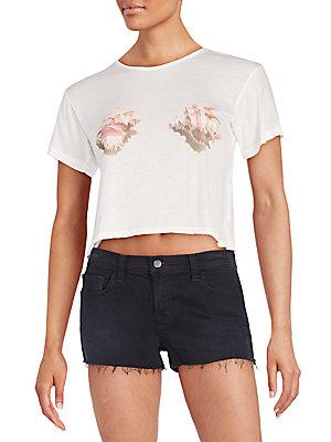 Wildfox Shell Graphic Crop Top