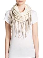 Chan Luu Fringed Cable-knit Infinity Scarf
