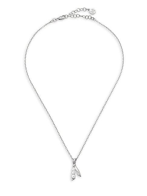 Majorica 3-4mm White Pearl Pendant Necklace