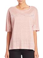 Rebecca Taylor Lace-inset Linen Tee