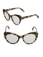 Stella Mccartney 49mm Beige Tortoishell Cat-eye Glasses