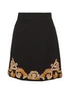 Versace Embellished Cady Silk A-line Skirt