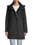Cole Haan Cotton Blend Hooded Trench Coat