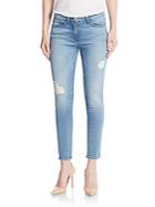 3x1 Distressed Cropped Pencil Skinny Jeans