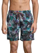 Bugatchi Multicolor Palm Leaf Print Swimwear