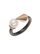 Majorica Spiked Rose Gold-plated 8mm Pearl Ring