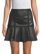 Alice + Olivia Delma Flared Leather Skirt