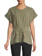 Bcbgeneration Woven Lace-up Top