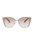 Prada 57mm Mirrored Square Sunglasses