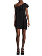 7 For All Mankind Ruffled One-shoulder Dress