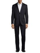 Kenneth Cole Slim-fit Solid Wool-blend Stretch Suit