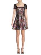 Valentino Floral Fit-and-flare Mini Dress