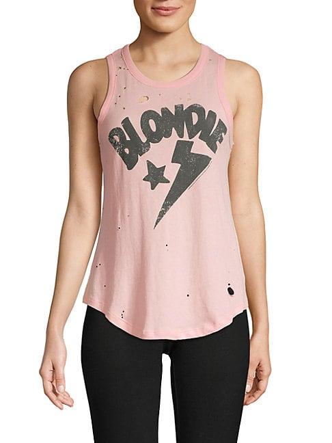Chaser Distressed Graphic Cotton Tank Top