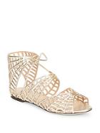 Charlotte Olympia Miss Muffet Metallic Leather Sandals