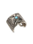 Valentino Garavani Silvertone & Turquoise Ring