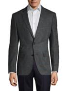 Boss Hugo Boss Regular-fit Stretch Virgin Wool-blend Checker Jacket