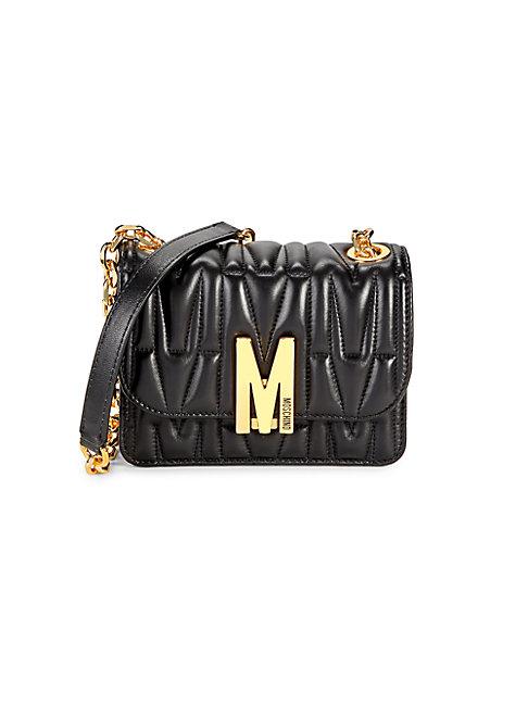 Moschino Quilted Leather Chain Shoulder Bag