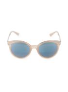 Versace 53mm Studded Brow Bar Round Sunglasses