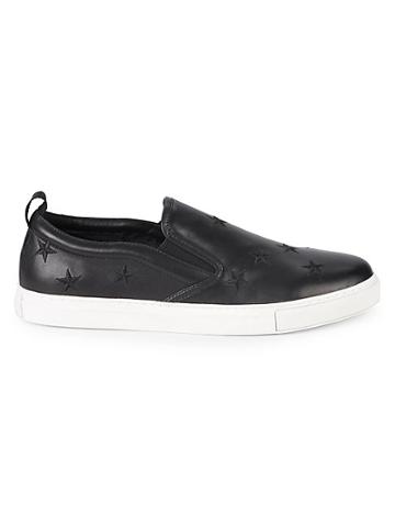 Russell Park Davide Star Leather Slip-on Sneakers