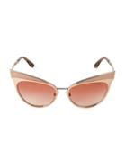 Dolce & Gabbana 57mm Metallic Cat Eye Sunglasses