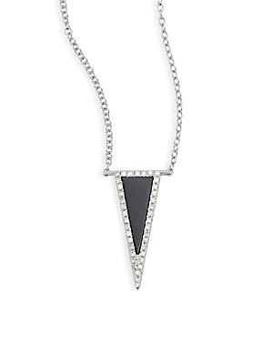 Ef Collection 14k White Gold Dagger Pendant Necklace