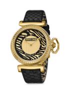 Roberto Cavalli By Franck Muller Champagne Dial Animal Print Leather Strap Watch