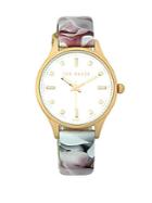 Ted Baker Stainless Steel Watch & Printed Genuine Leather-strap Watch
