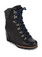 Sorel Conquest Leather Wedge Booties