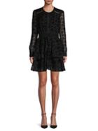 Allison New York Ruffle-trimmed Velvet Mini Dress