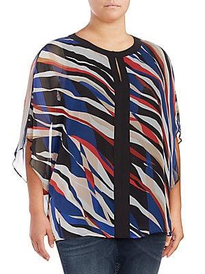Vince Camuto Plus Printed Roundneck Top