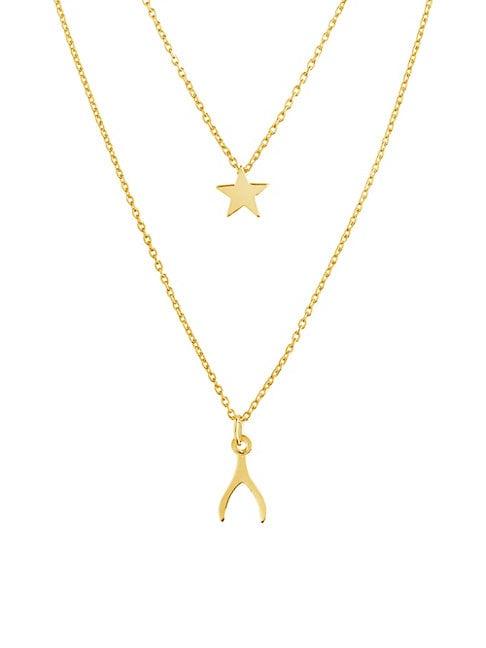 Sterling Forever 14k Gold Vermeil Sterling Silver Star & Wishbone 2-piece Necklace Set