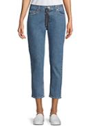 Hudson Contrast Zip Cropped Jeans