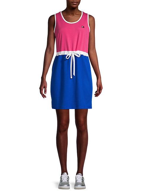 Tommy Hilfiger Sport Colorblock Drawstring Tank Dress