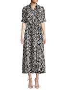 Calvin Klein Collection Snakeskin-print Wrap Dress