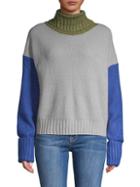 Lea & Viola Colorblocked Turtleneck Sweater